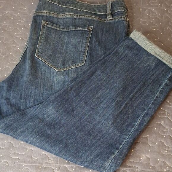 Liz Claiborne Boyfriend Skinny Blue Denim Jeans size 20W - Picture 1 of 7